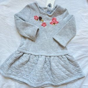 Petit Bateau quilted gray dress